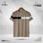 GoodMan Premium Quality Brown Color Cotton Short Sleeve T Shirt for Men.